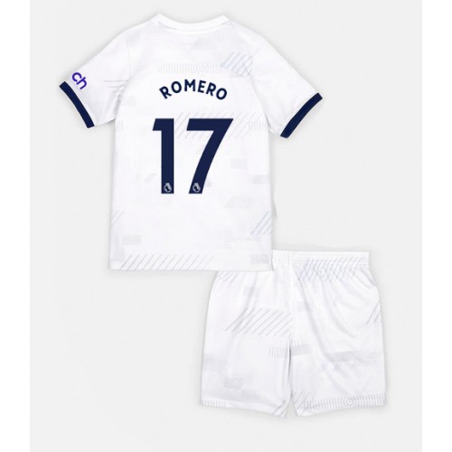 Fotbalové Dres Tottenham Hotspur Cristian Romero #17 Dětské Domácí 2023-24 Krátký Rukáv (+ trenýrky)